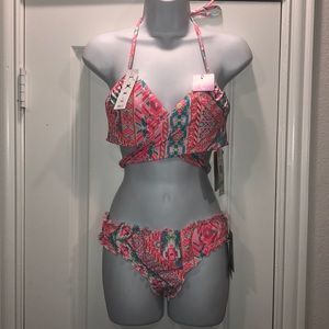 Coco Rave Halter Wrap Underwire Swim Top & bottom